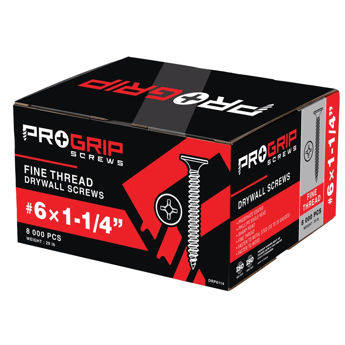 PROGRIP fine thread drywall screws box