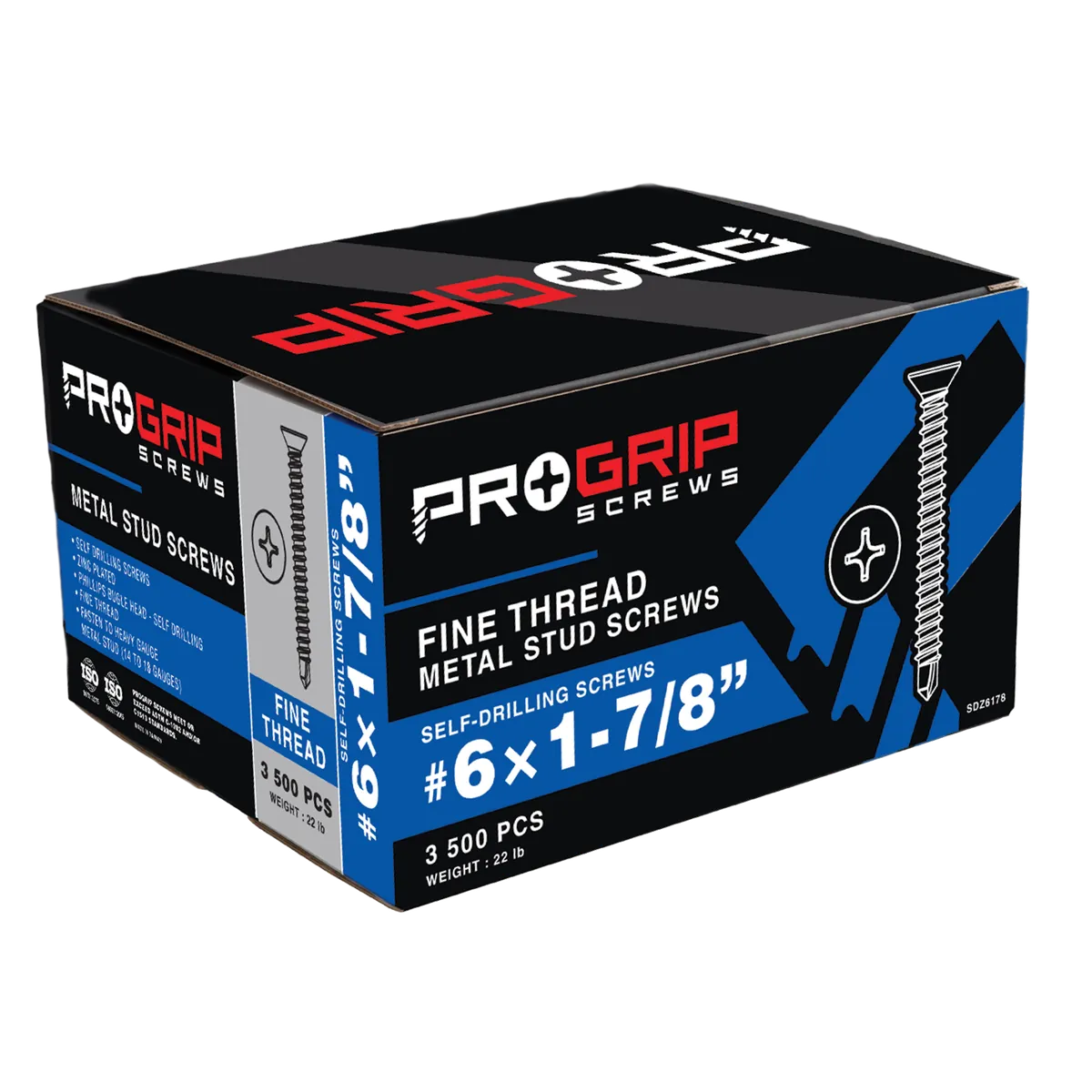 PROGRIP self-drilling drywall screws box